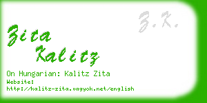 zita kalitz business card